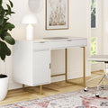 White Computer Desk with Drawers and Cabinet Storage R999