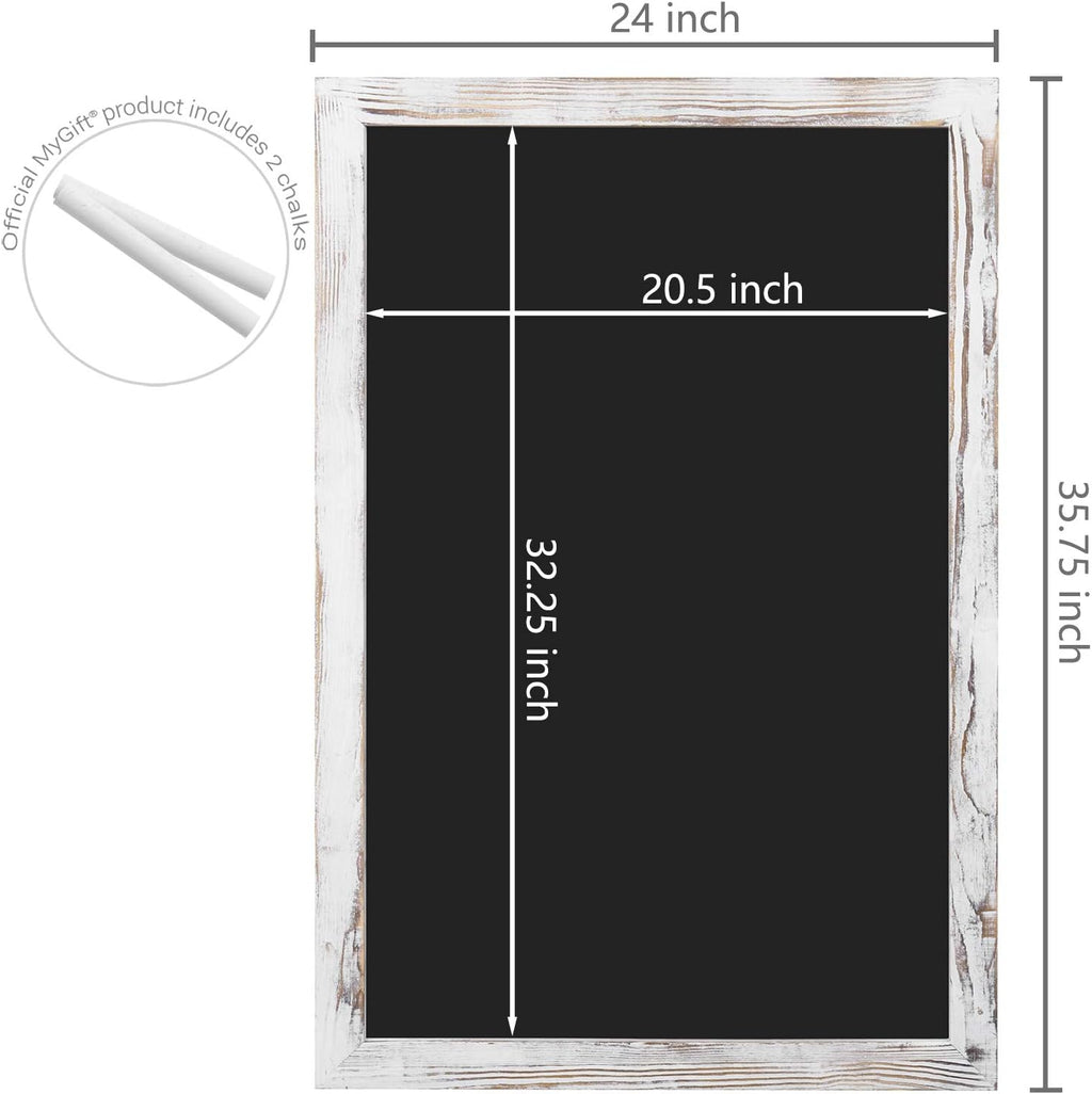 Shabby Whitewashed Wood Framed Chalkboard Sign B713