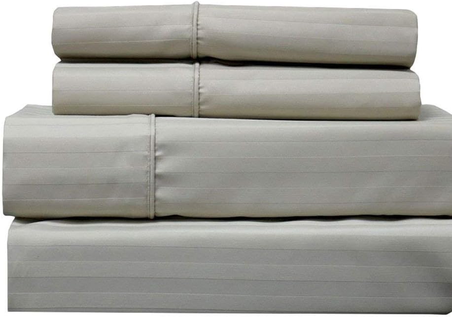 White 4 Piece Cotton Blend Sateen Bed Sheets, Cal King I681657