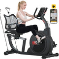 Magnetic Recumbent Exercise Bike with LCD Monitor and Large Seat Cushion T9878