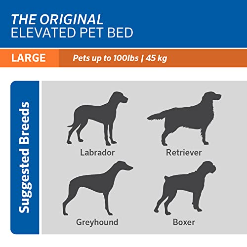 Elevated Dog Bed with Cooling Fabric, Grey, Small M6344