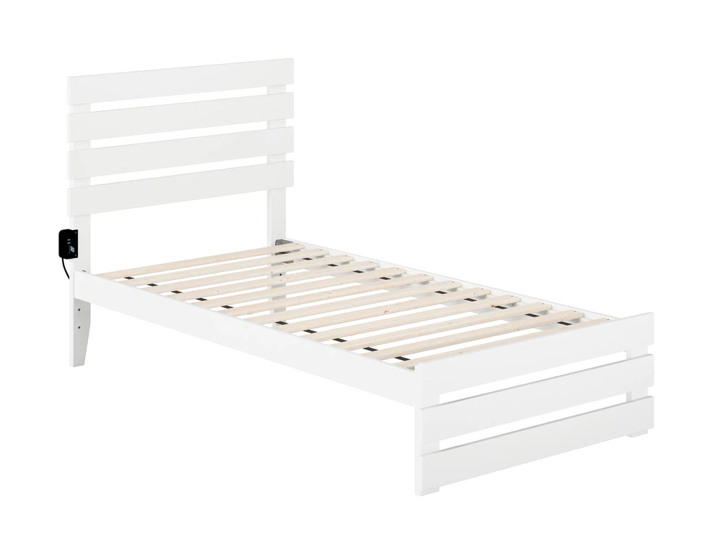 Twin Bed with Footboard in White D457