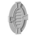 Vertical Oval Louver with Flat Trim & Keystones J60581