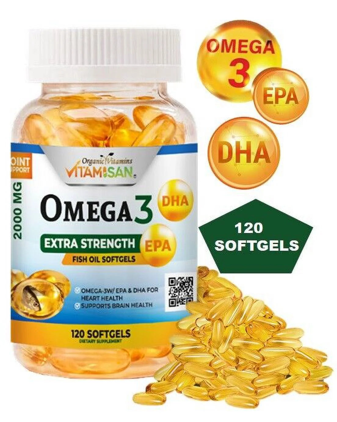 Omega 3 2000mg 120 Softgels Fish Oil H108