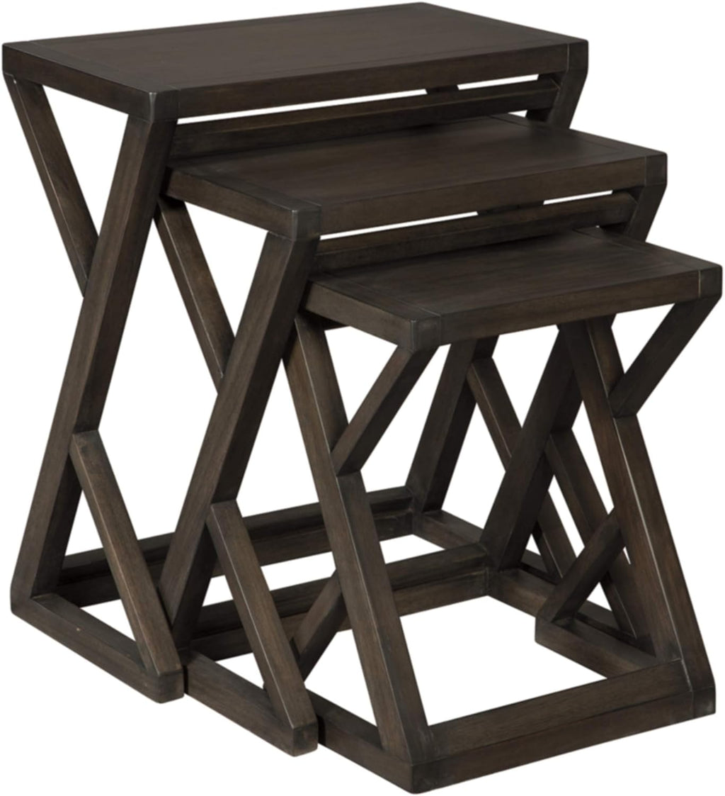 Brown Modern Nesting Accent Table Set of 3 O25105