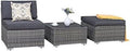 3 Piece PE Wicker Rattan Outdoor Sectional Sofa with Coffee Table N88787
