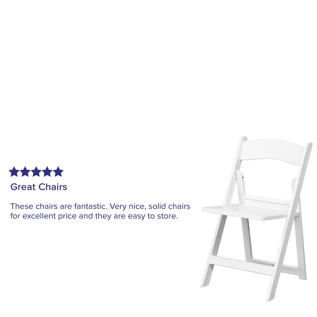 2 Pack 800 lb. Capacity White Resin Folding Chair D890