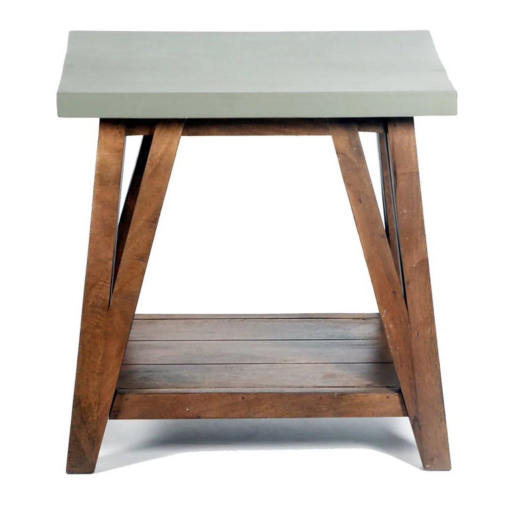 22" Wood Concrete End Table Set of 2 O51810