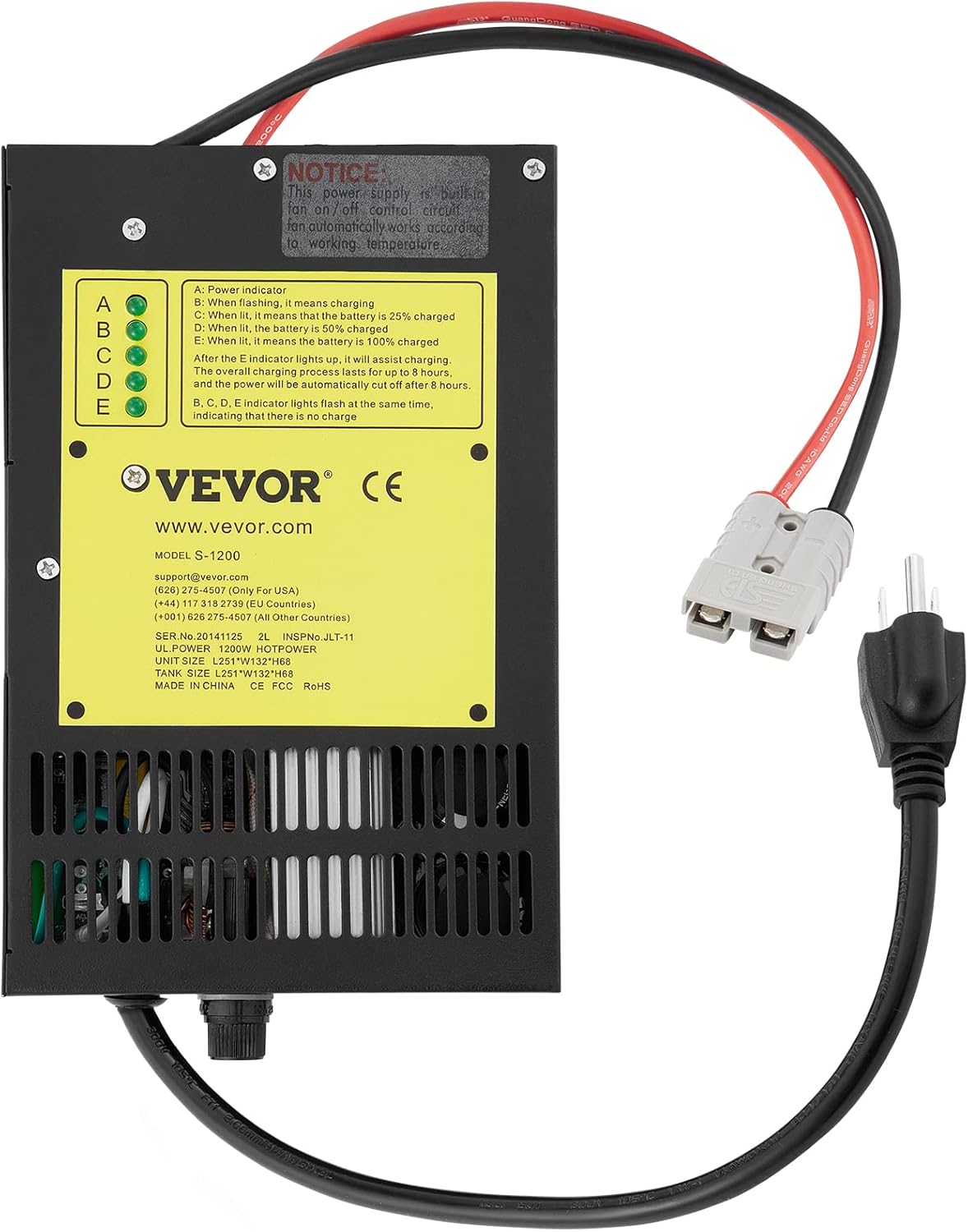 110 Volt AC to 12 Volt DC 1100W Power Converter Charger 60 Amp E809