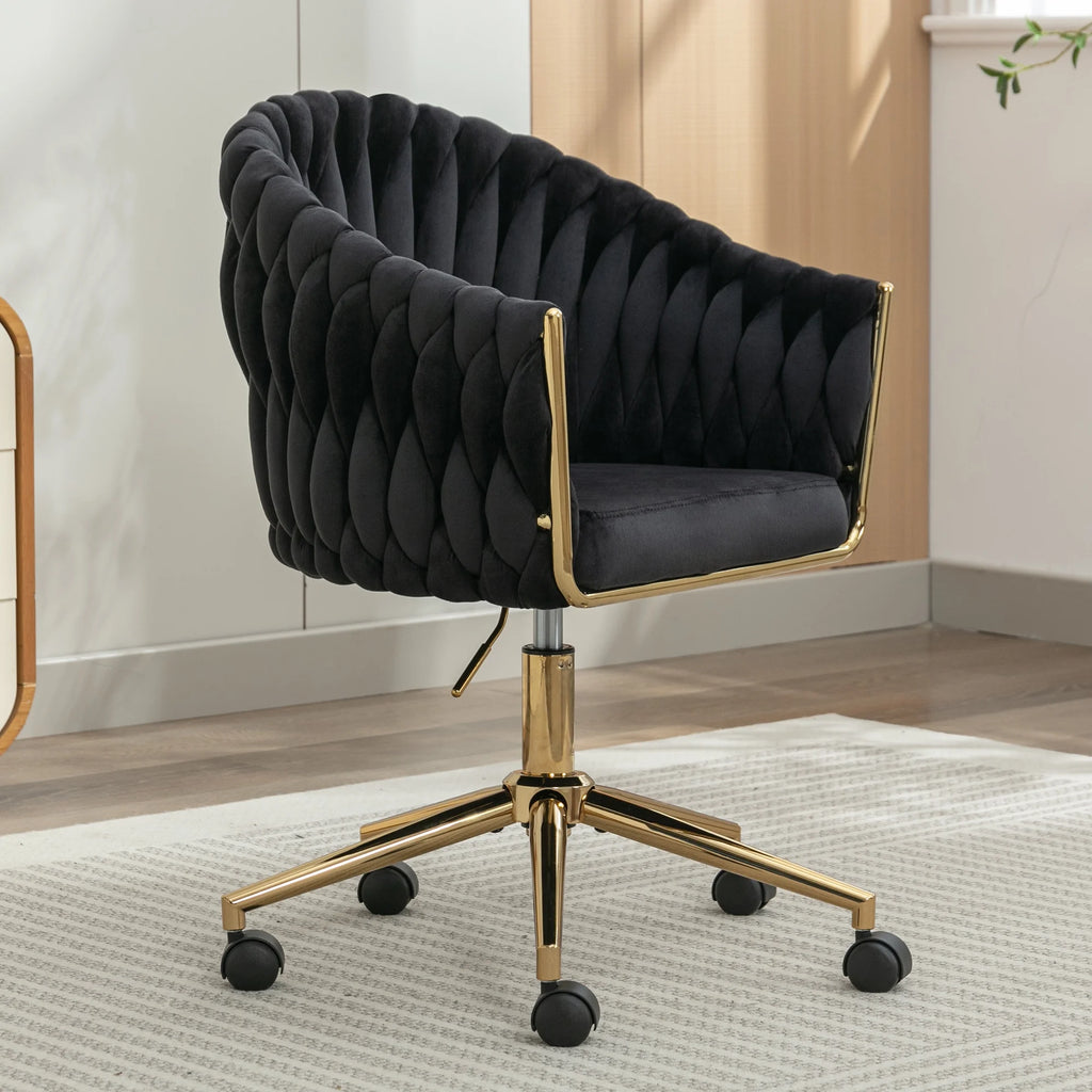 Black Adjustable Velvet Leisure Chair J9445