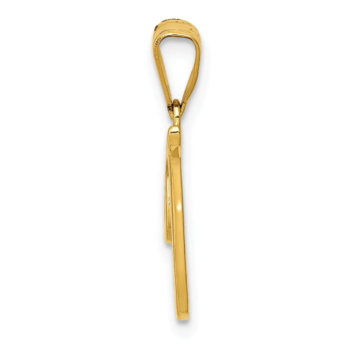 14K Yellow Gold Script Letter T Initial Pendant P98147