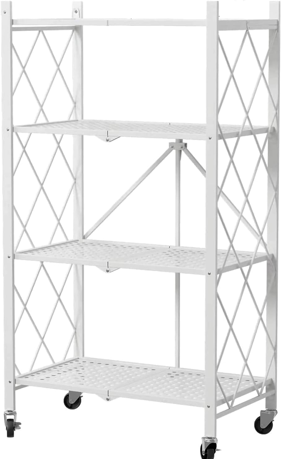 5-Shelf Foldable Metal Storage Shelves with Caster Wheels U62931