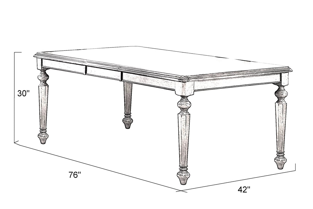 Antique White and Brown Rectangular Dining Table T95308
