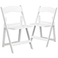2 Pack 800 lb. Capacity White Resin Folding Chair D890