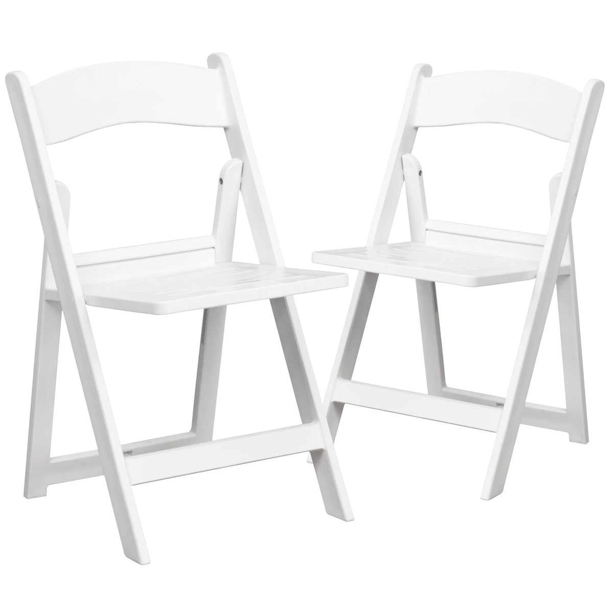 2 Pack 800 lb. Capacity White Resin Folding Chair D890