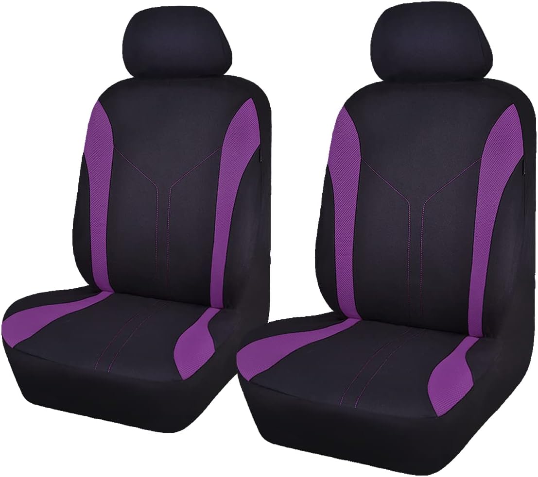 Black Pink Polyester Car Seat Covers N343174