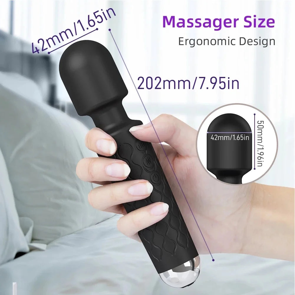 Black Wand Massager Vibrator with 8 Speeds N864