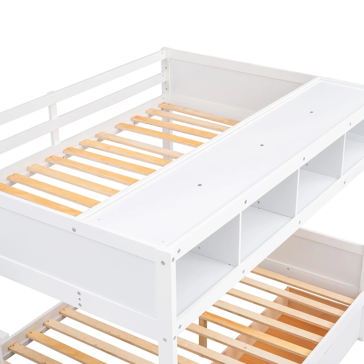 Solid Wood Twin Over Full Bunk Bed with Staircase and 2 Drawers X937