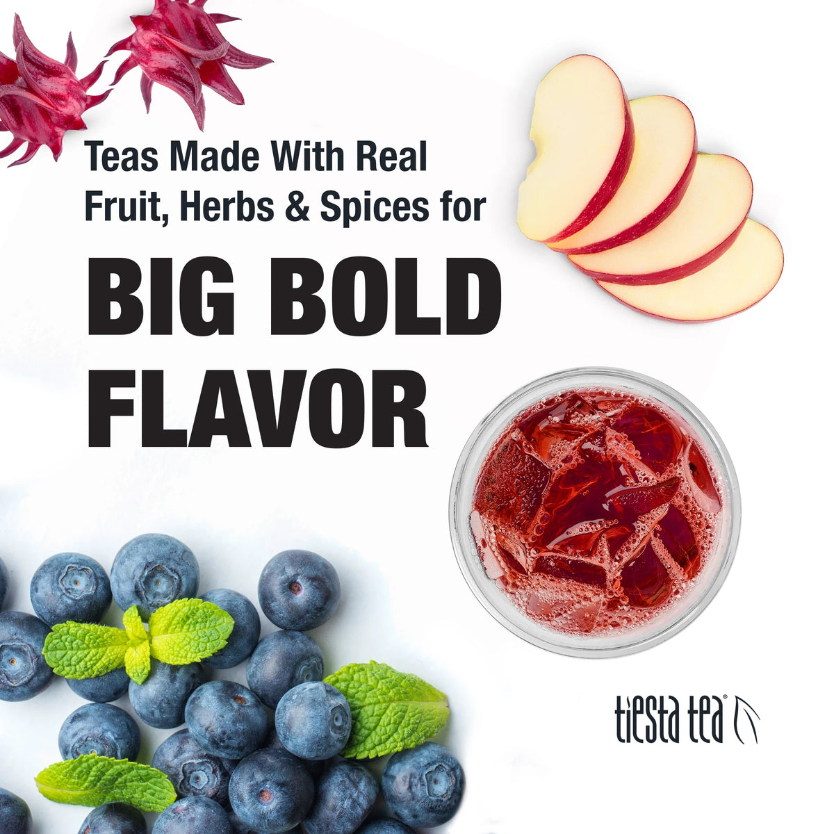 Blueberry Hibiscus Herbal Loose Leaf Iced Tea, 10 Cold Brew Packets O62429