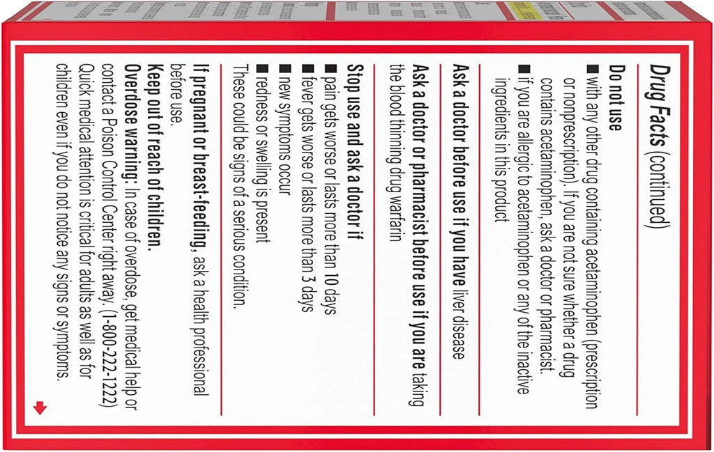 Extra Strength 500 mg Acetaminophen Caplets 100 Ct B63099