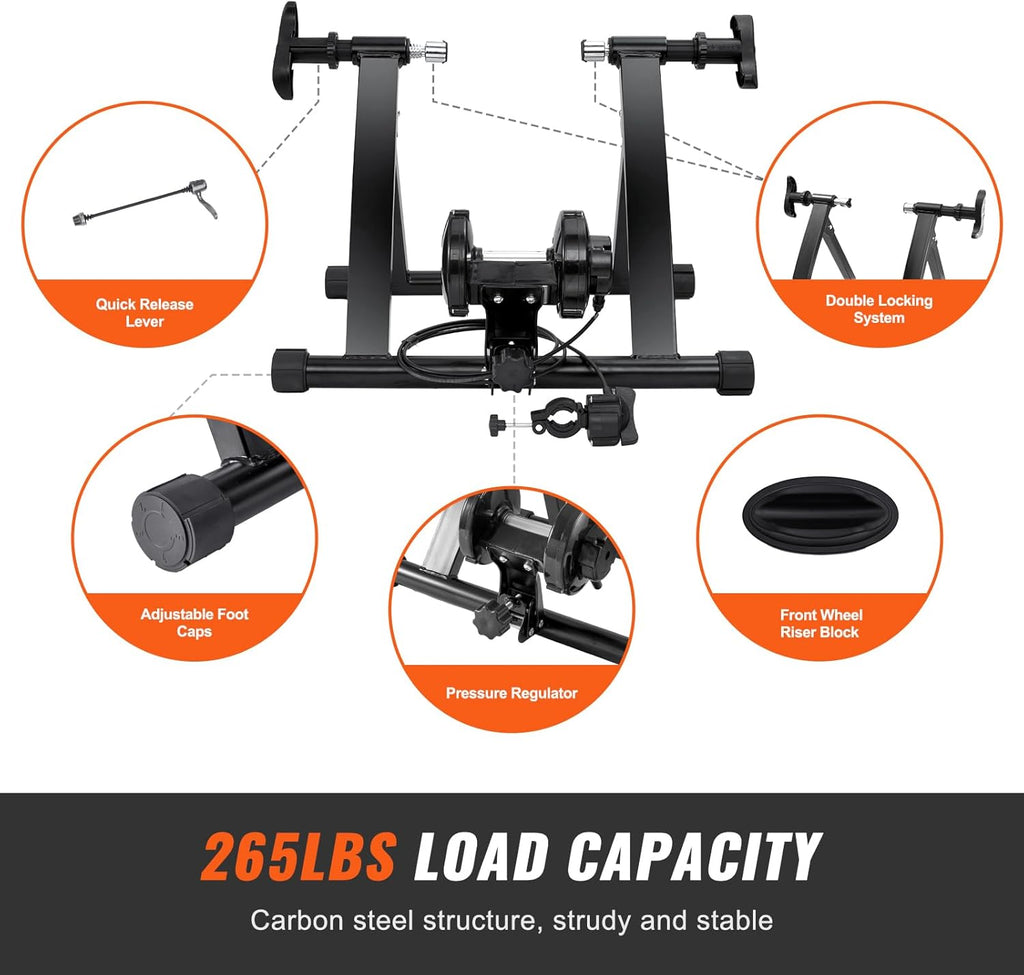 Magnetic Bike Trainer Stand for 26"-29" Wheels with 8 Resistance Settings Y4204