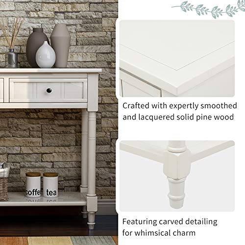 Ivory 2 Drawer Wood Console Table C69952