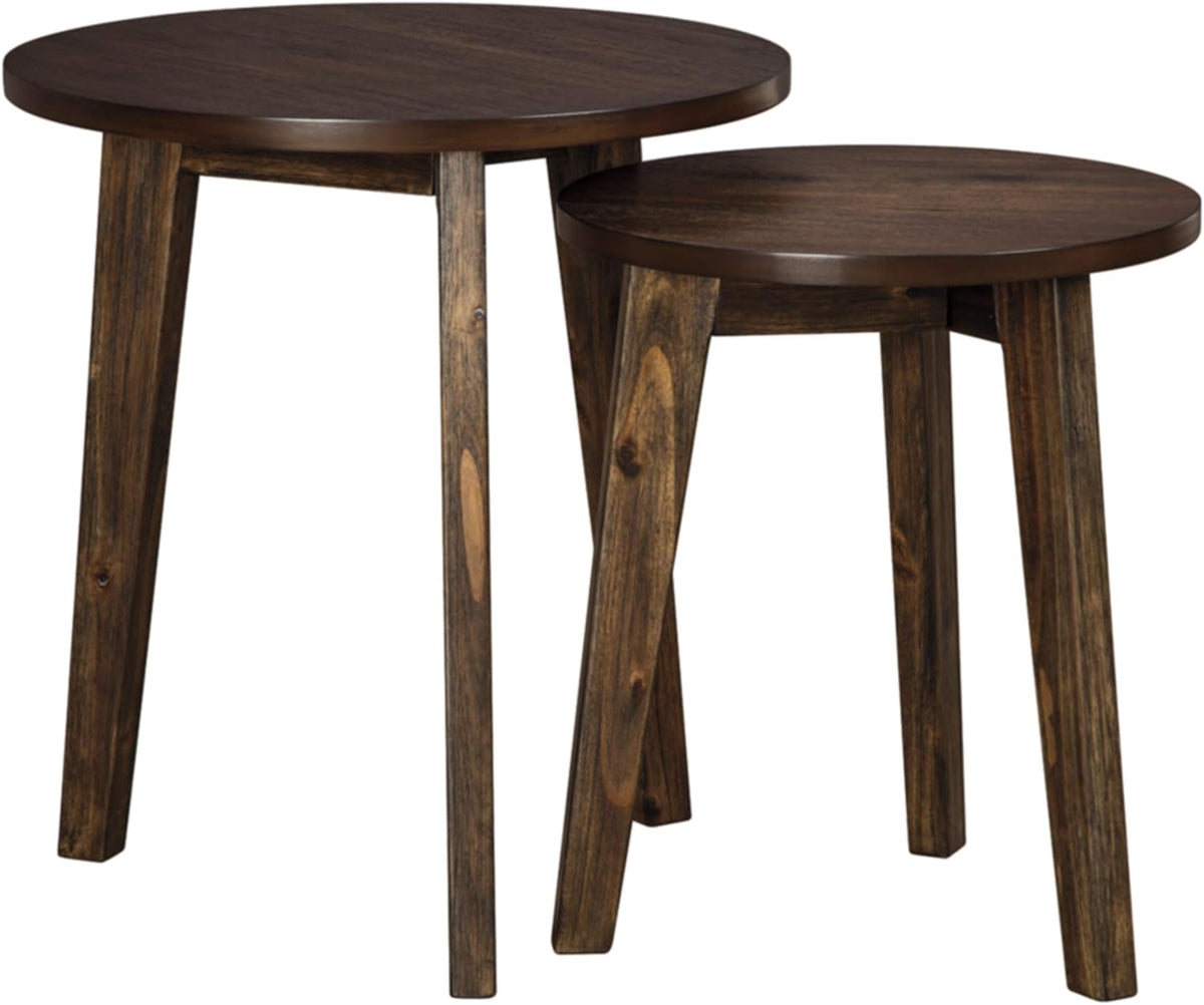 Brown Modern Nesting Accent Table Set of 3 O25105