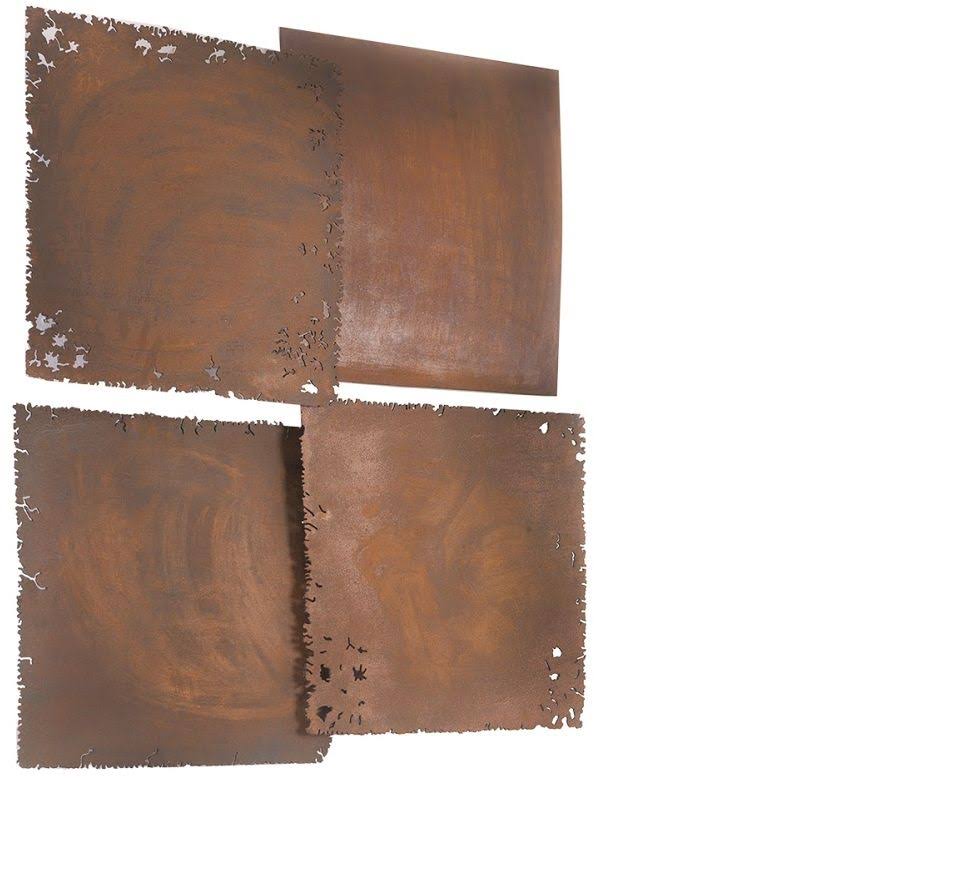 Brown Resin Square Wall Tiles Set of 4 Q899646