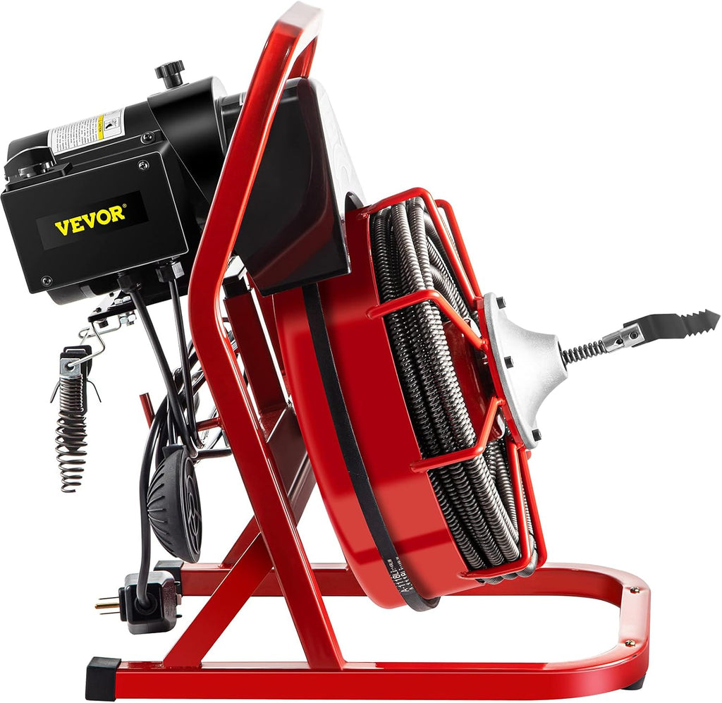 75Ft x 1/2Inch 370W Electric Drain Auger Cleaner with 8 Cutters B862113