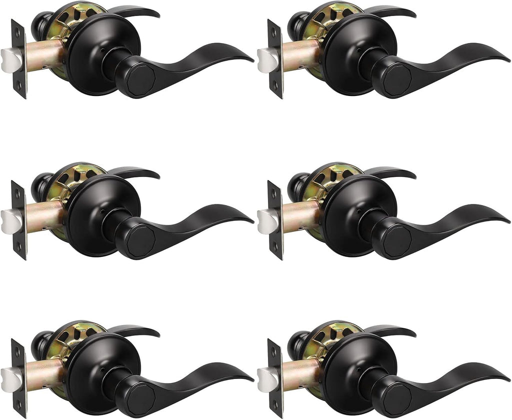 4 Pack Non-Locking Door Lever Set with Oil Rubbed Bronze Finish U285