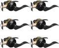 4 Pack Non-Locking Door Lever Set with Oil Rubbed Bronze Finish U285