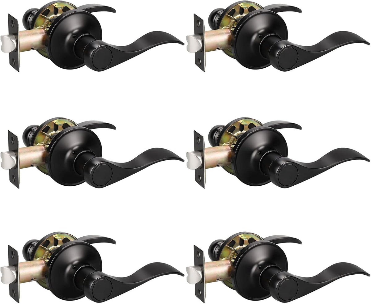 4 Pack Non-Locking Door Lever Set with Oil Rubbed Bronze Finish U285