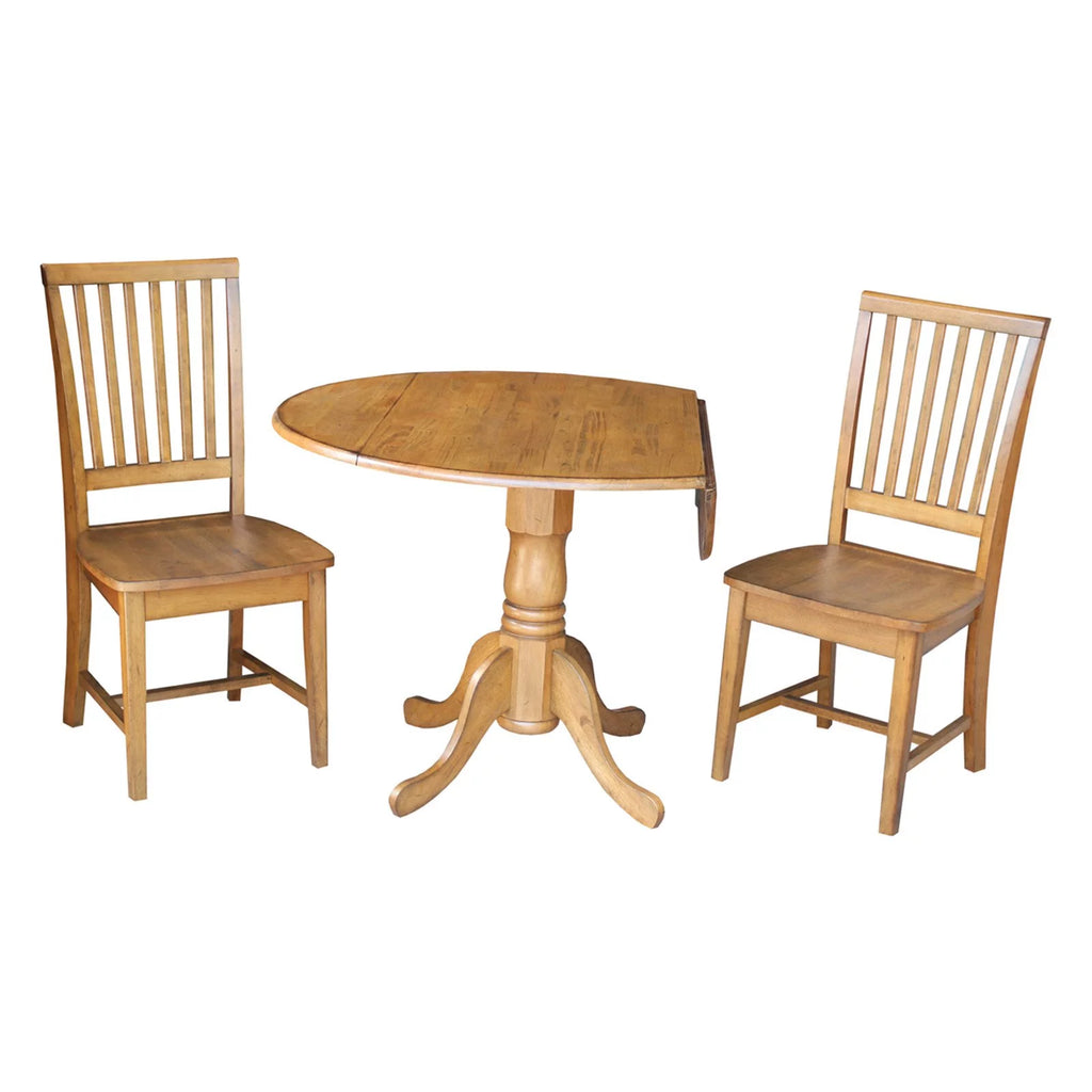 42" Dual Drop Leaf Table and 2 Chairs 3 Piece Set C969739