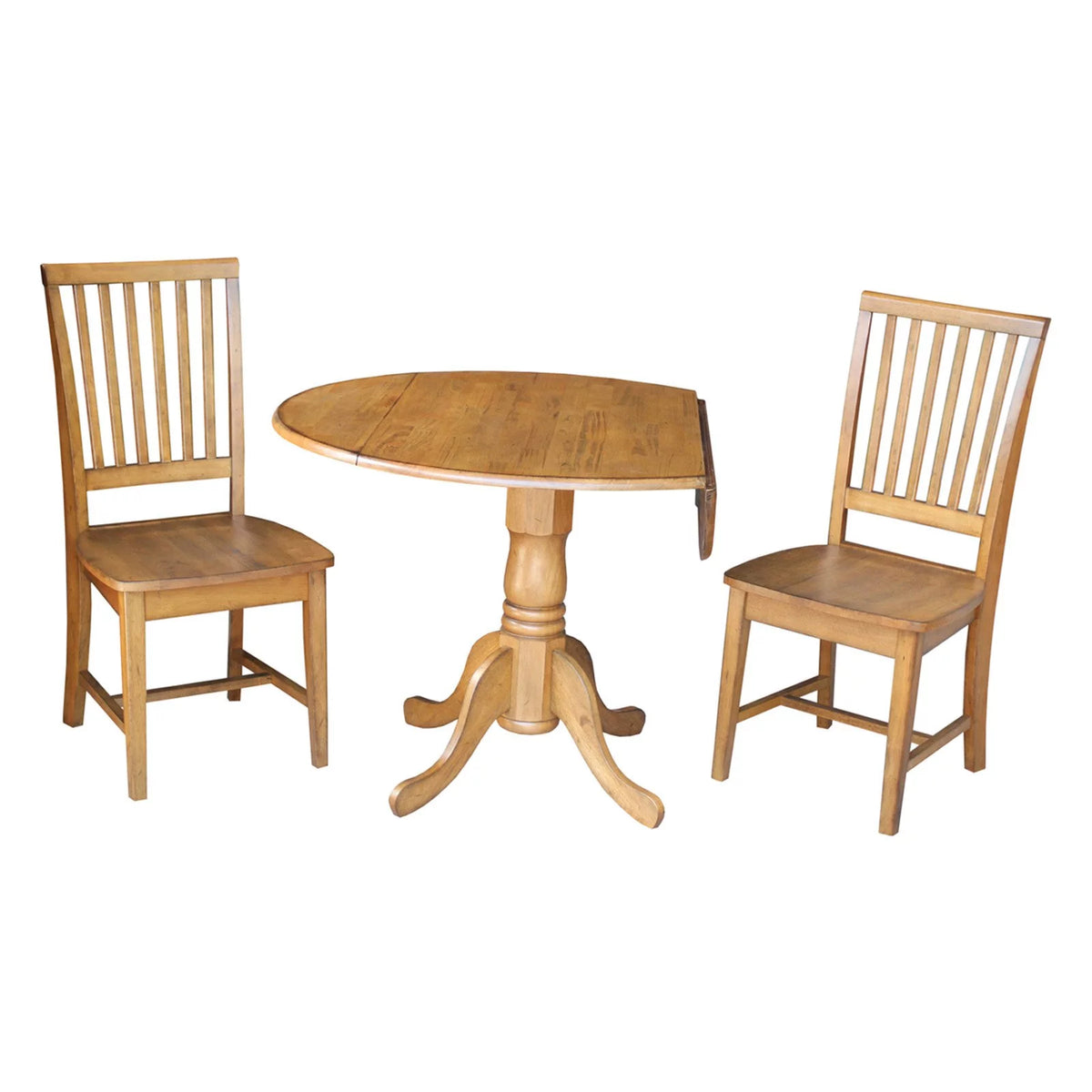 42" Dual Drop Leaf Table and 2 Chairs 3 Piece Set C969739