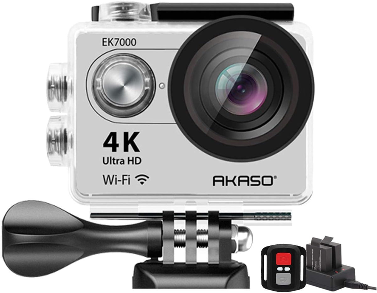 4K Wi-Fi Sports Action Camera Waterproof 12MP 170 Degree Wide Angle Royal Blue Pack of 2 M31485