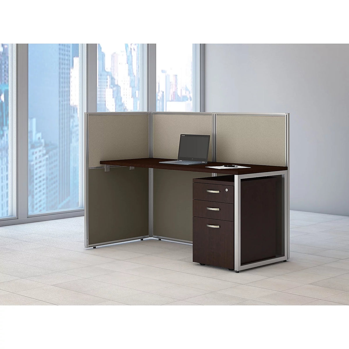 Mocha Cherry 60W Straight Desk 3 Drawer V771000