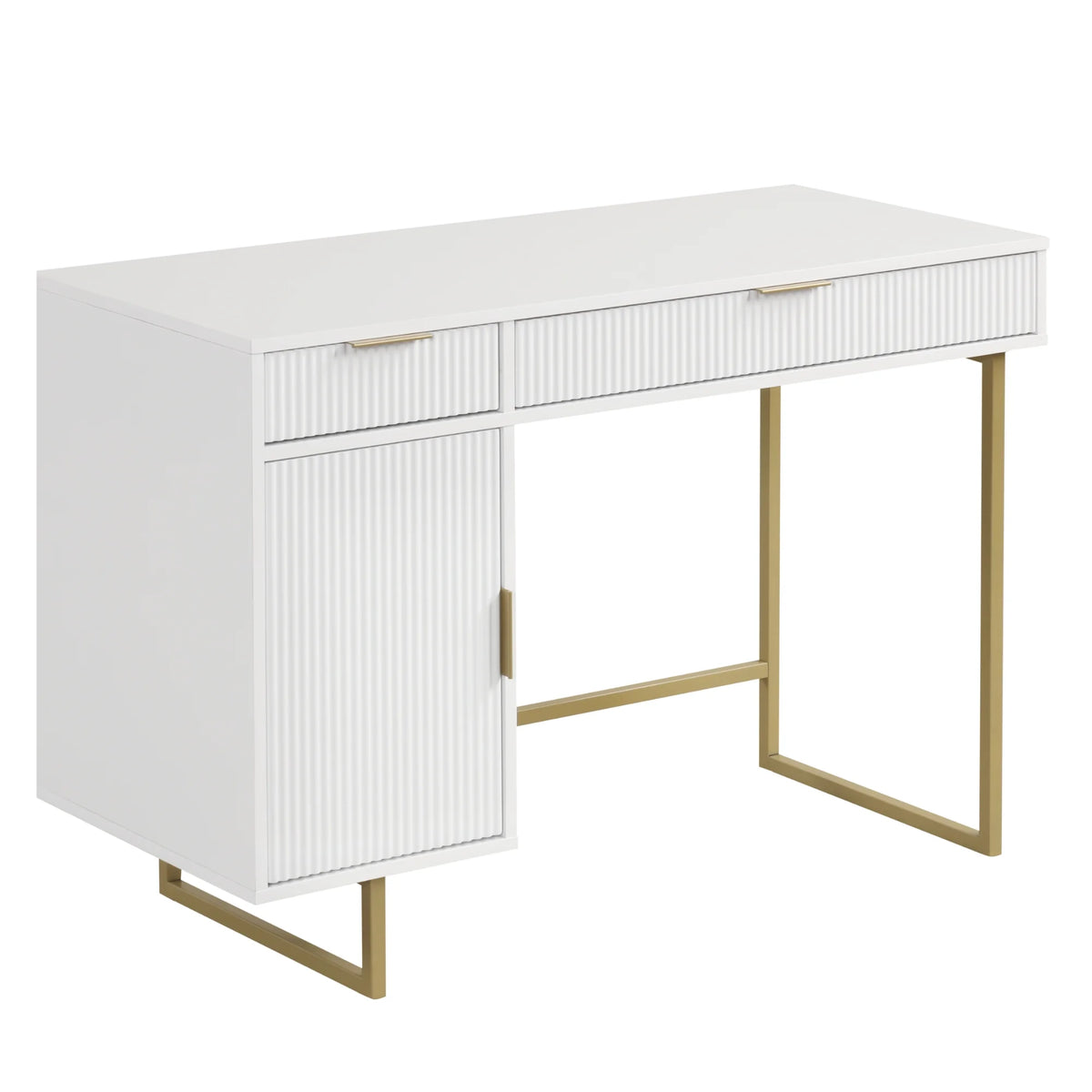 White Computer Desk with Drawers and Cabinet Storage R999