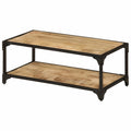 Coffee Table with Storage Shelf Mango Wood Iron Frame X228525