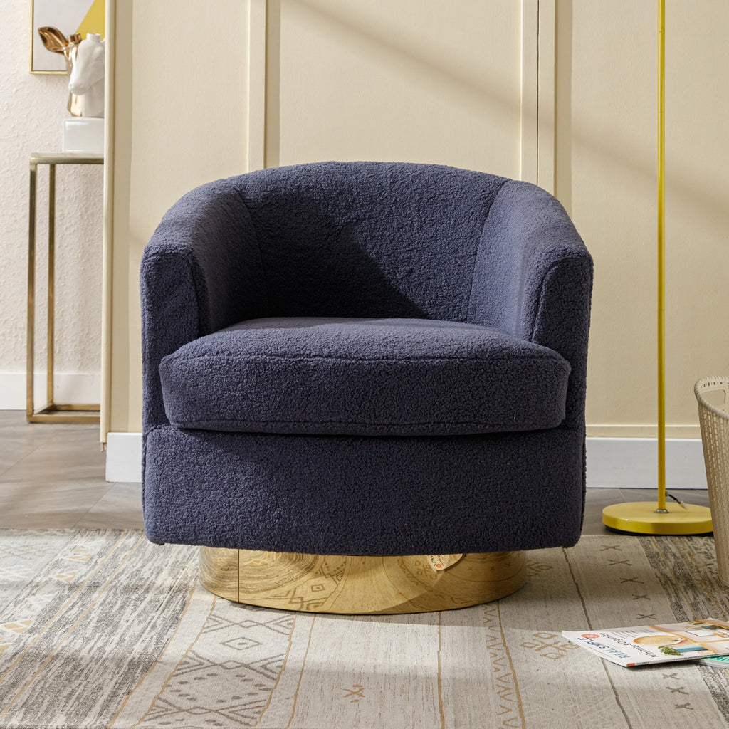 Sherpa Swivel Barrel Chair Navy F731571