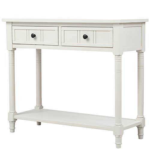 Ivory 2 Drawer Wood Console Table C69952