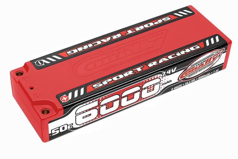 6000mAh 7.4V 2S 50C Hardcase Lipo Battery T7236