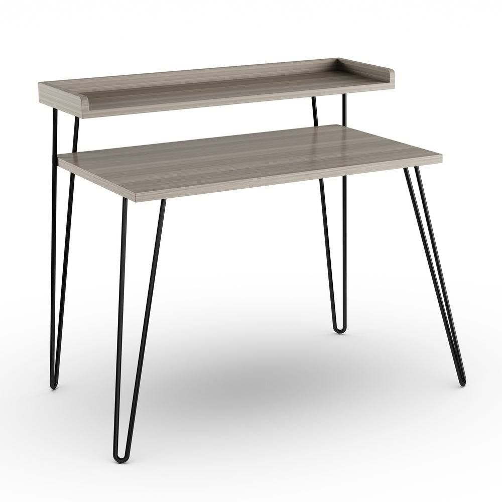 Sonoma Oak Gunmetal Grey Desk with Riser S16440