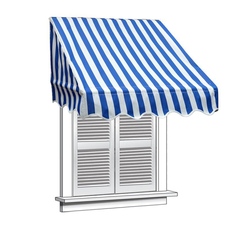 Blue and White Stripes Window Awning Door Canopy V86900