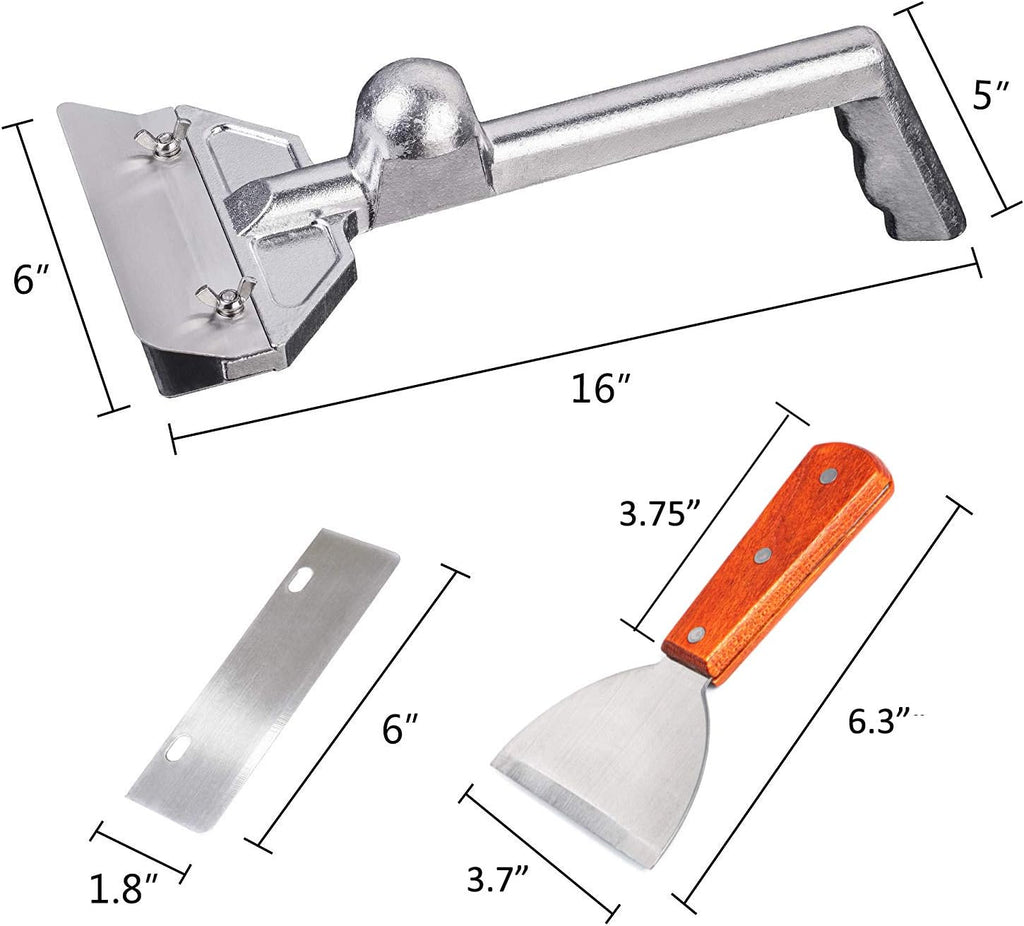 Aluminum Die-Cast Grill Scraper Set with 4 Replacement Blades X655