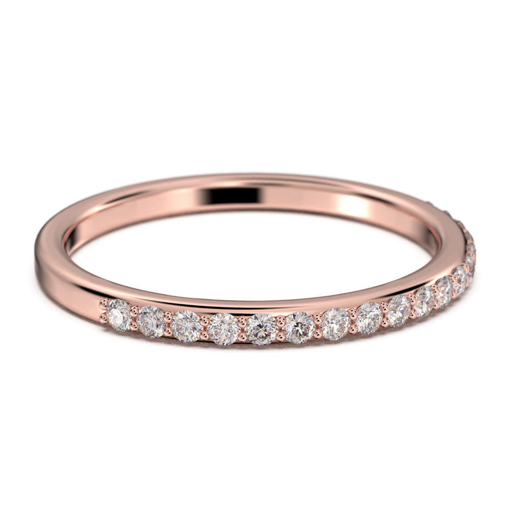 10K rose gold Diamond Moissanite wedding band U262586