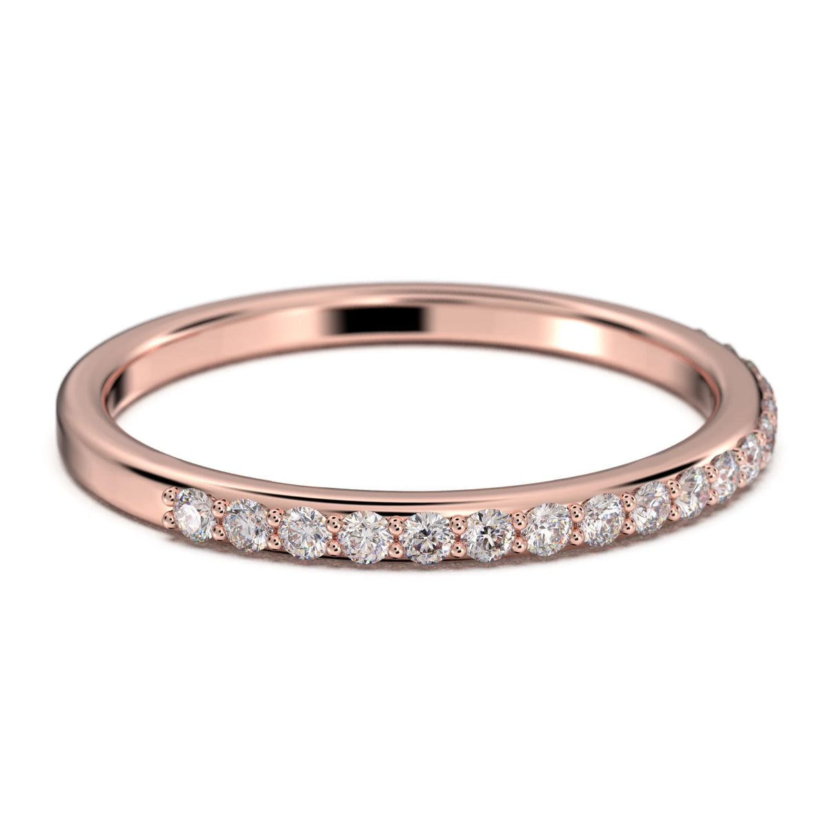 10K rose gold Diamond Moissanite wedding band U262586