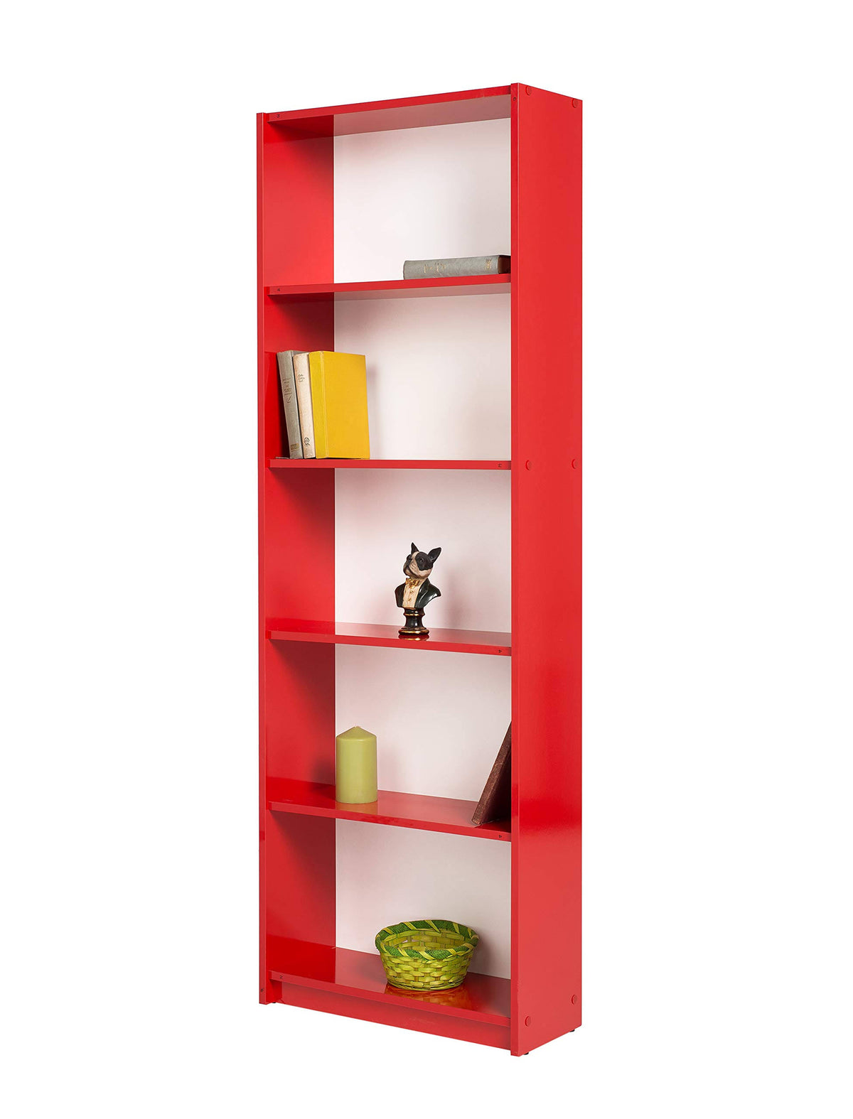 Red 5 Shelf Bookcase T665