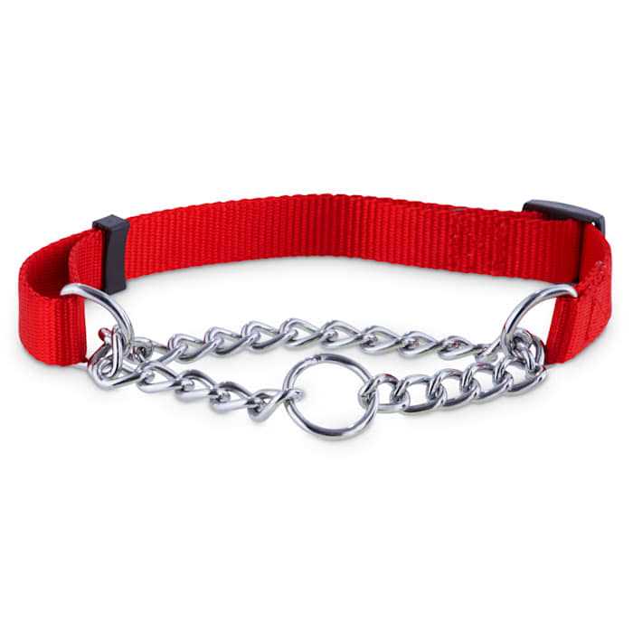 Check Nylon & Chain Dog Collar Q5814