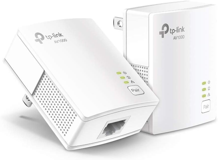 AV1000 Powerline Ethernet Adapter with Dual Band WiFi, Gigabit Port, Pack of 2 B8753
