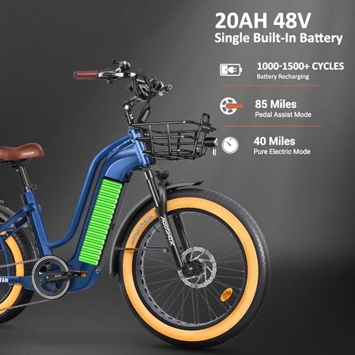 Electric Trike with 750W Rear Motor, 48V 20AH/40AH Dual Battery System, Differential, Parking Brake A312
